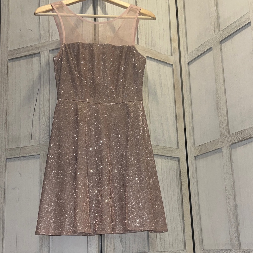 Sparkling Rose Gold Sleeveless Dress
